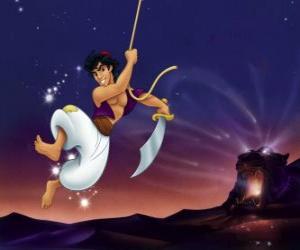 puzzel Aladdin vechten met zijn zwaard