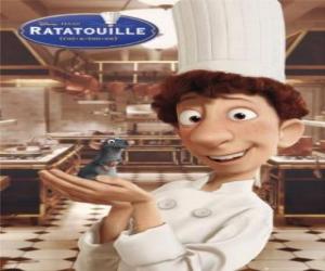 puzzel Alfredo Linguini, de onhandige jongen die vuilnis wordt een beroemde chef-kok met de hulp van Remy