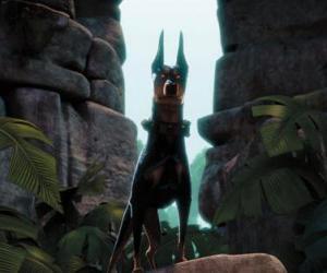 puzzel Alpha, de leider van doberman honden van Charles Muntz