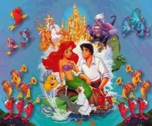 puzzel Ariel met Eric, en andere tekens
