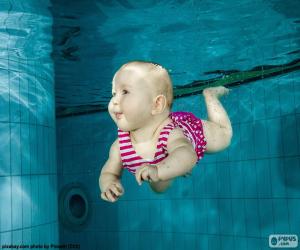 puzzel Babyzwemmen onderwater