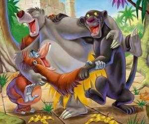 puzzel Bagheera de panter. Balooo Beer en King Louie