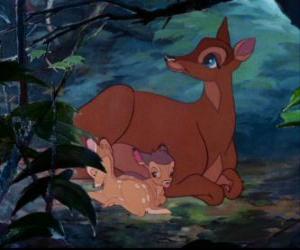 puzzel Bambi met zijn moeder