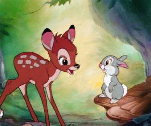 puzzel Bambi praten met Stampertje
