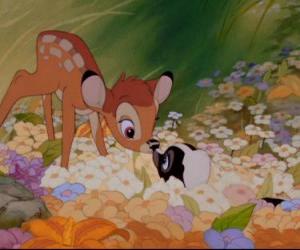 puzzel Bambi voldoet aan een stinkdier u belt Flower