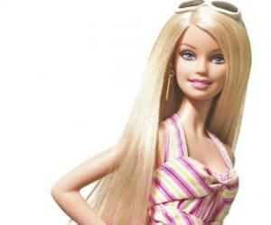 puzzel Barbie zonnebril op zijn hoofd