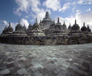 puzzel Boeddhistische tempel van Borobudur, Indonesië
