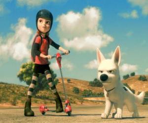 puzzel Bolt boos en Penny, haar vriendin