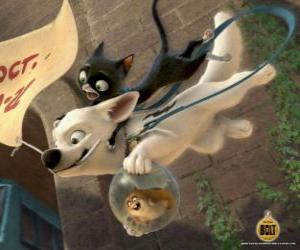 puzzel Bolt springen met Mittens en Rhino
