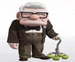 puzzel Carl Fredricksen, een man van 78 jaar klaar om zijn grote droom te verwezenlijken
