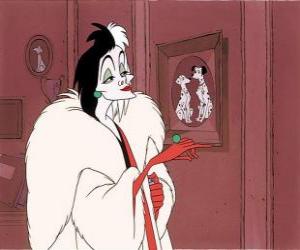 puzzel De boze Cruella De Vil in haar huis