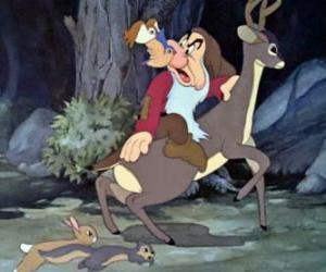 puzzel De dieren na het zien van de heks te krijgen lopen te zoeken naar de dwergen