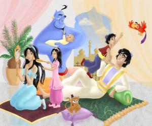 puzzel De familie van Jasmine en Aladdin