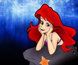 puzzel De kleine zeemeermin Ariel droomt van haar prins charming