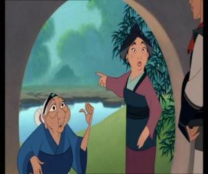 puzzel De moeder en de grootmoeder van Mulan Shang aangeven waar dit Mulan