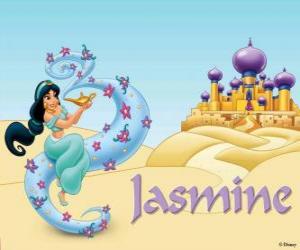 puzzel De mooie prinses Jasmine, de dochter van sultan