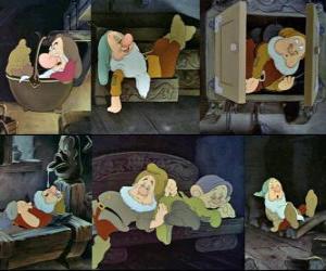 puzzel De zeven dwergen slapen