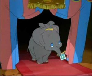 puzzel Dombo in het schouwspel van het circus