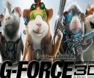 puzzel Drie leden van het team G-Force: Agenten Juarez, Blaster en Darwin