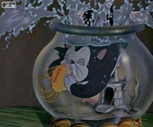 puzzel Figaro kussen Cleo te vieren en Pinocchio is een echte jongen