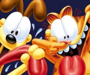 puzzel Garfield en Odie, een dwaas