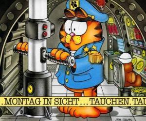 puzzel Garfield kapitein van een onderzeeër