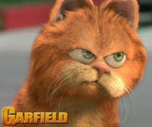 puzzel Garfield met een boos gezicht