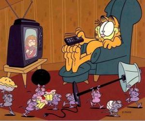 puzzel Garfield voor eindeloze uren kijken junk televisie. Terwijl de muizen werden alles.
