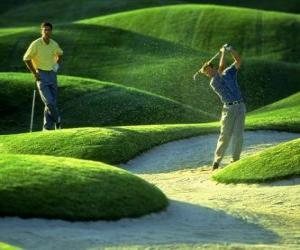 puzzel Golf - Golfer in de schommel