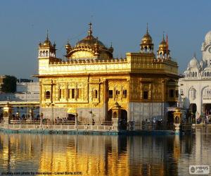 puzzel Harmandir Sahib of Gouden Tempel, Sikh Tempel in Amritsar, India