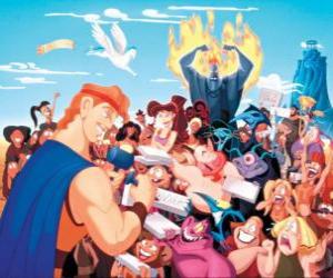 puzzel Hercules, toegejuicht door het volk