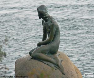 puzzel Het beeld van de kleine zeemeermin, Kopenhagen, Denemarken