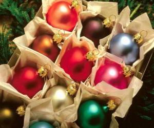 puzzel Kerstmis gekleurde bal