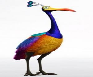 puzzel Kevin, een grote tropische vogel vliegen