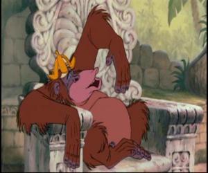 puzzel King Louie, wie wil het geheim van het vuur op zijn troon