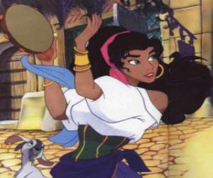 puzzel Megara, of Meg, gekleed in zigeuner