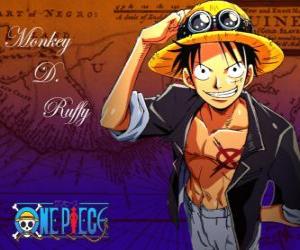 puzzel Monkey D. Ruffy, piratenkapitein bedreven zijn in de melee gevechten