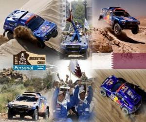 puzzel Nasser Al-Attiyah Car kampioen in Dakar 2011