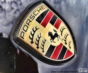 puzzel Porsche logo, de Duitse merk van luxe auto's