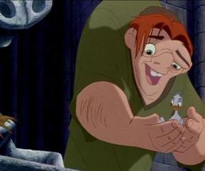 puzzel Quasimodo is de klokluider van de Notre Dame kathedraal en de hoofdpersoon van De Klokkenluider van de Notre Dame