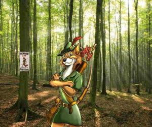 puzzel Robin Hood, een balling die wonen in Sherwood bos, het stelen van de rijken en geven aan de arme bevolking van Nottingham