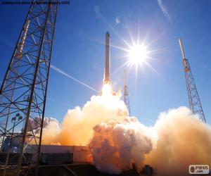 puzzel Rocket in de lancering