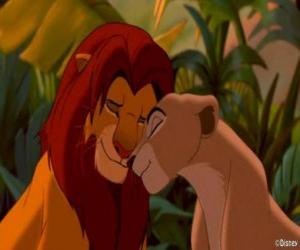 puzzel Simba en Nala in de liefde