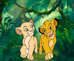 puzzel Simba en Nala lopen
