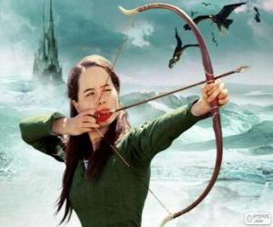 puzzel Susan Pevensie bereid te lanceren een pijl