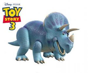 puzzel Trixie is een stuk speelgoed triceratops kwekerij 