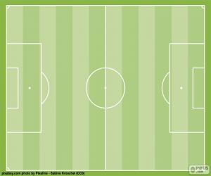 puzzel Voetbalveld. Voetbal speelveld of voetbalterrein