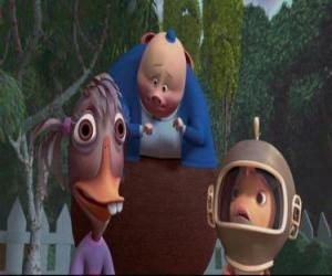 puzzel Vrienden van Chicken Little, Abby Mallard, Runt en Vis