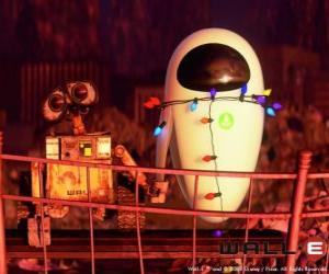 puzzel Wall-E en EVE gelukkig, hand in hand
