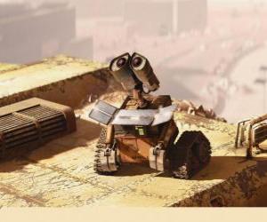puzzel Wall-e laad de batterijen met behulp van zonne-panelen